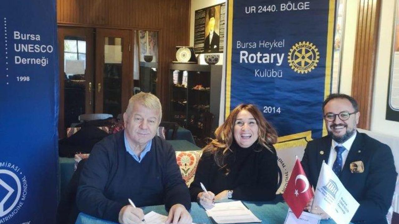 Heykel Rotary ve Bursa Unesco Derneği, imzaladıkları protokol ile işbirliği kararı aldı