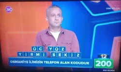 360 TV Yarışmasında Osmaniye'nin Telefon Kodu Sorusu Heyecanı