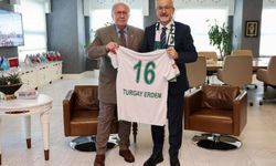 Bursaspor Başkanı Sinan Bür, Turgay Erdem'i ziyaret etti