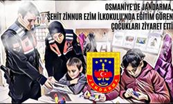 Osmaniye'de Jandarma, Şehit Zinnur Ezim İlkokulu'nda Eğitim Gören Çocukları Ziyaret Etti