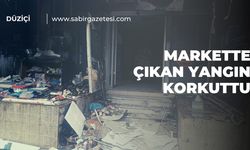 Markette çıkan yangın korkuttu