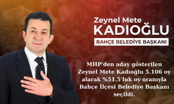 Bahçe İlçesi Belediye Başkanlığı Seçim Sonuçları: MHP'den Zeynel Mete Kadıoğlu Başkan Seçildi