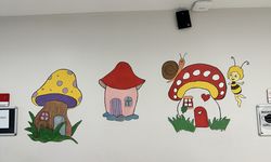 Hatay'da hastane duvarı, çocuklar için çizgi karakterlerin resimleriyle süslendi