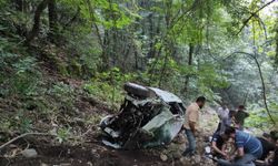 Hatay'da uçuruma yuvarlanan otomobildeki 2 kişi yaralandı