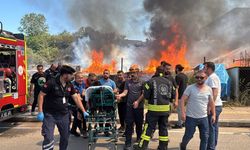 Kocaeli’de Palet Fabrikası Alev Alev