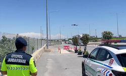 Mersin'de otoyol jandarmasından dron destekli trafik denetimi