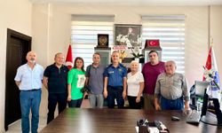 Anamur Gazeteciler Cemiyeti yönetiminden İlçe Emniyet Müdürü Özer'e ziyaret