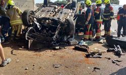 Bandırma’da Takla Atan Otomobilde Korku Dolu Anlar