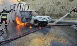 Defne ilçesinde park halindeki kamyonette çıkan yangın söndürüldü