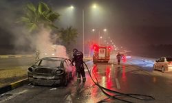 Adana'da seyir halindeki otomobilde çıkan yangın söndürüldü