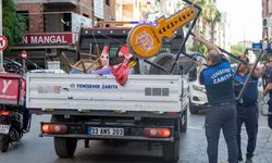 Yenişehir ilçesinde kaldırımı işgal eden malzemeler toplandı