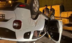 Alanya'da takla atan otomobilin sürücüsü yaralandı