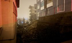 Kahramanmaraş'ta bir binanın istinat duvarı çöktü