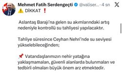 Osmaniye Valisi Serdengeçti' den Ceyhan’da Su Seviyesi Uyarısı