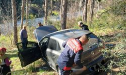 Osmaniye’de Otomobil Şarampole Devrildi