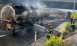 Osmaniye'de seyir halindeki akaryakıt tankerinde çıkan yangın söndürüldü