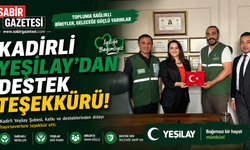 Kadirli Yeşilay’dan Destek Teşekkürü
