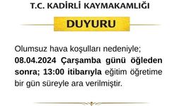 Kadirli'de Eğitime Hava Engeli: Okullar Tatil Edildi!