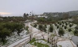 Kadirli’de Şiddetli Dolu Caddeyi Beyaza Bürüdü