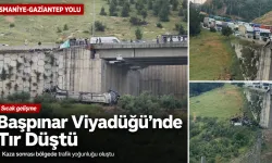 Başpınar Viyadüğü’nde tır düştü