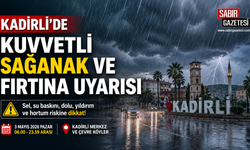 Kadirli’de kuvvetli sağanak ve fırtına uyarısı