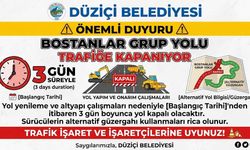 Düziçi'nde Bostanlar grup yolu 3 gün trafiğe kapanıyor