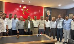 Muhtarlardan MHP Ceylanpınar İlçe Başkanlığına ziyaret