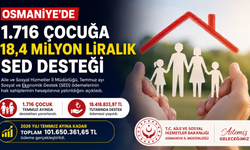 Osmaniye'de 1.716 Çocuğa 18,4 Milyon Liralık SED Desteği