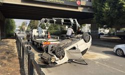 Adana'da köprüden düşen otomobilin sürücüsü yaralandı