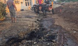 Antalya'da park halindeki traktör yangına neden oldu