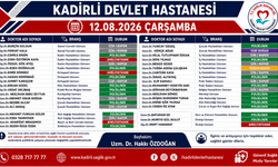 Kadirli Devlet Hastanesi Poliklinik Planını Duyurdu