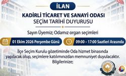 Kadirli TSO Organ Seçimleri 1 Ekim'de Yapılacak