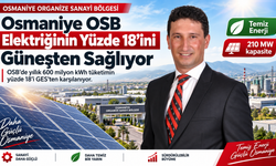 Osmaniye OSB Elektriğinin Yüzde 18’ini Güneşten Sağlıyor
