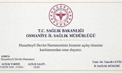 Hasanbeyli Devlet Hastanesi Hizmete Açılıyor