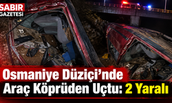 Osmaniye Düziçi’nde Araç Köprüden Uçtu: 2 Yaralı