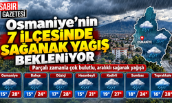 Osmaniye'nin 7 İlçesinde Sağanak Yağış Bekleniyor
