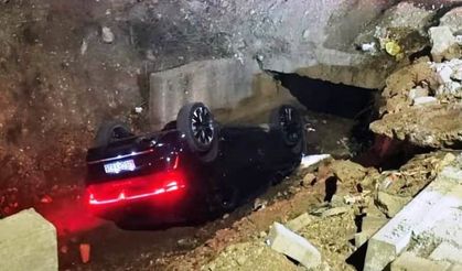 Batman’da otomobil su kanalına uçtu: 1 yaralı