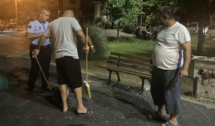 Yalova'da zabıta ekipleri parkta çekirdek kabuklarını yere atanlara temizlik yaptırdı