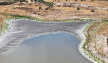 Edirne'deki Demirhanlı Göleti'nin suyu kuraklık nedeniyle tükenmek üzere