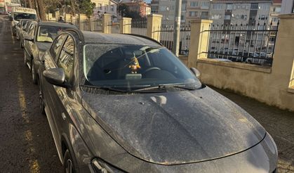 Tekirdağ'da yağmurla birlikte çamur yağdı