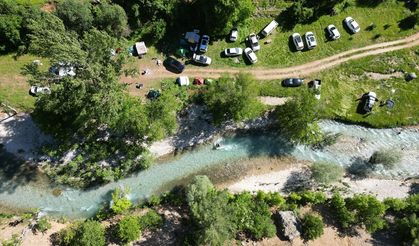 Doğa tutkunları bayram tatilinde Kahramanmaraş'taki Kale Boynu Kanyonu'nu tercih etti