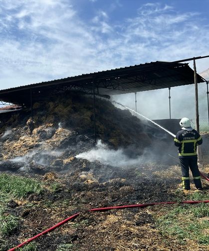 Burdur'da samanlıkta çıkan yangında bir kişi yaralandı