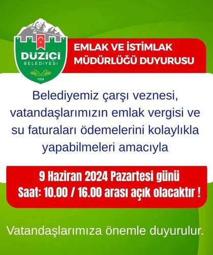 Düziçi Belediyesi Veznesi Bayramda Açık mı?