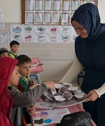 Göksun Büyükkızılcık’ta Berat Kandili’nin Huzuru Okulda Hissedildi