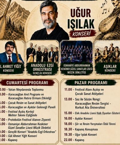 Düziçi Karacaoğlan Kültür ve Sanat Festivali Başlıyor
