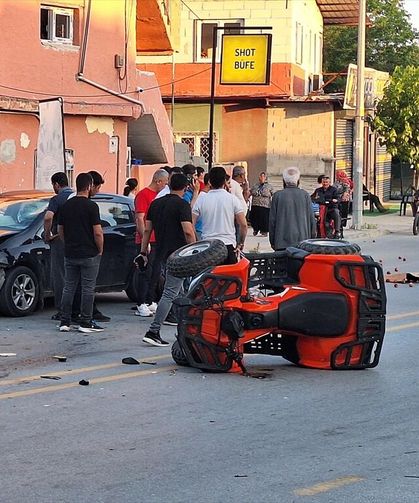 Mersin'de otomobille çarpışan ATV'nin sürücüsü yaralandı