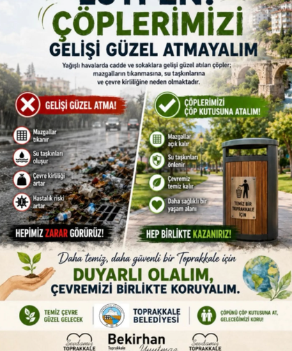 Toprakkale Belediyesi’nden Vatandaşlara Çevre Temizliği Uyarısı