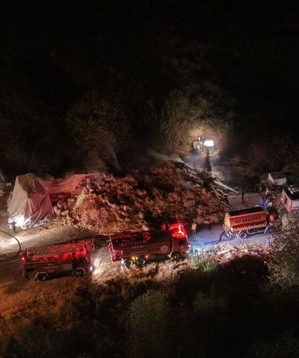 Alanya'da saman balyası yangını söndürüldü