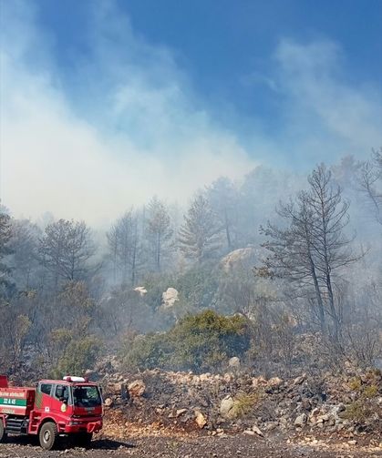 Burdur'da çıkan orman yangınına havadan ve karadan müdahale ediliyor
