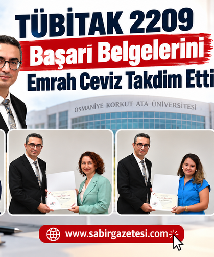 TÜBİTAK 2209 Başarı Belgelerini Emrah Ceviz Takdim Etti